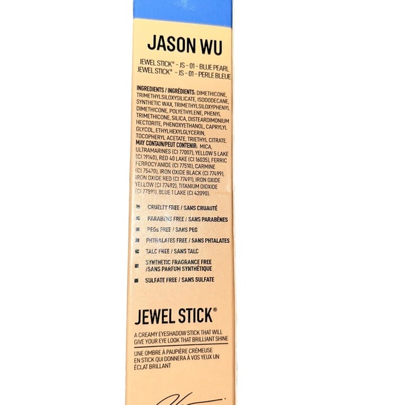 New in box JASON WU Creamy Eyeshadow Stick Jewel Stick In Blue Pearl JS-01 .05oz - Picture 3 of 4